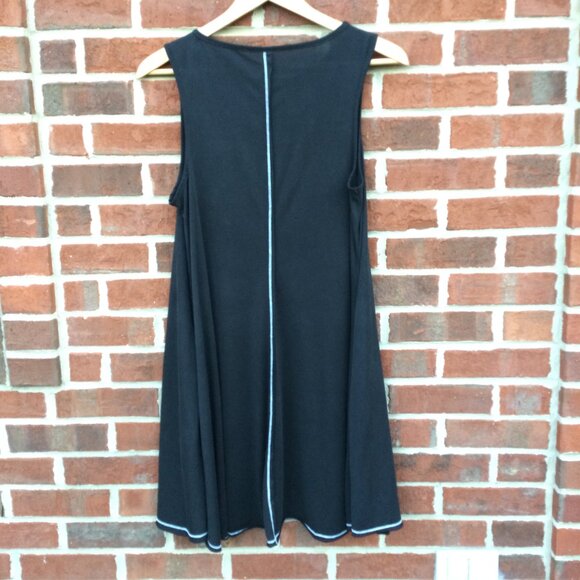 Distressed Star Logo Dress Womens Large Black Sleeveless Pockets Athleisure - Picture 4 of 8